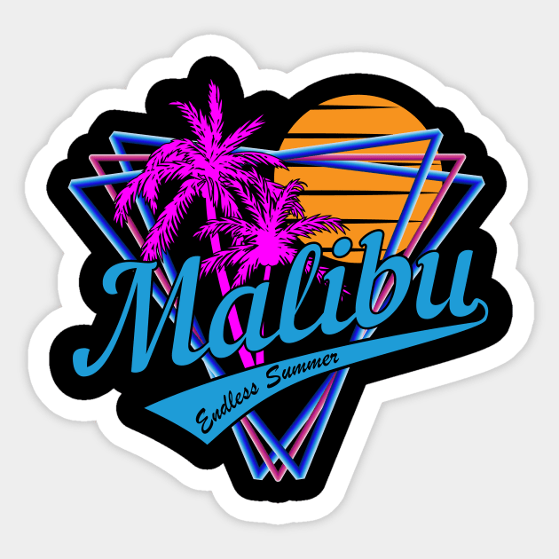 Retro 80s Style Malibu Summer Beach Sticker by Brobocop